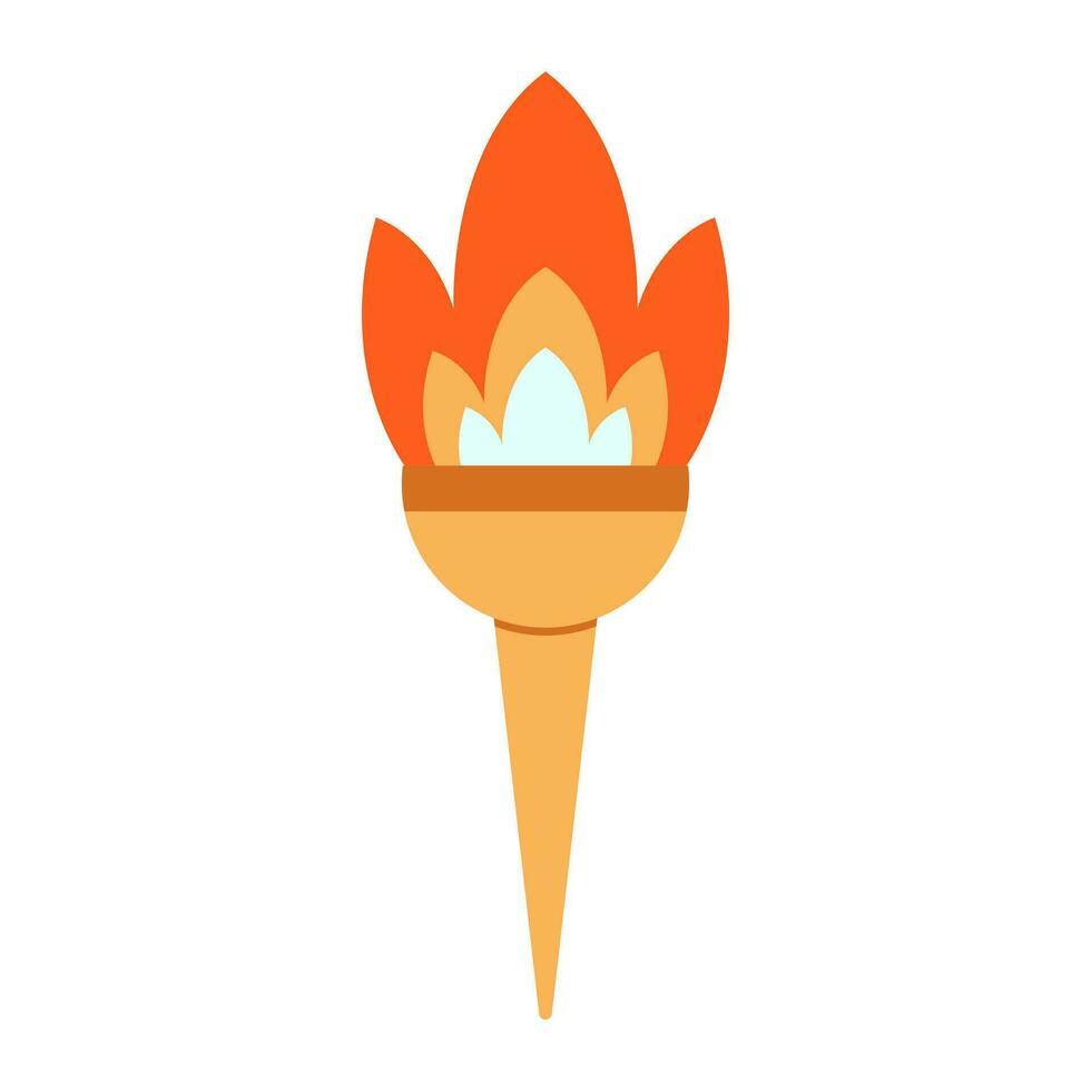 antorcha vector ilustración, icono diseño, aislado en blanco fondo, olímpico fuego