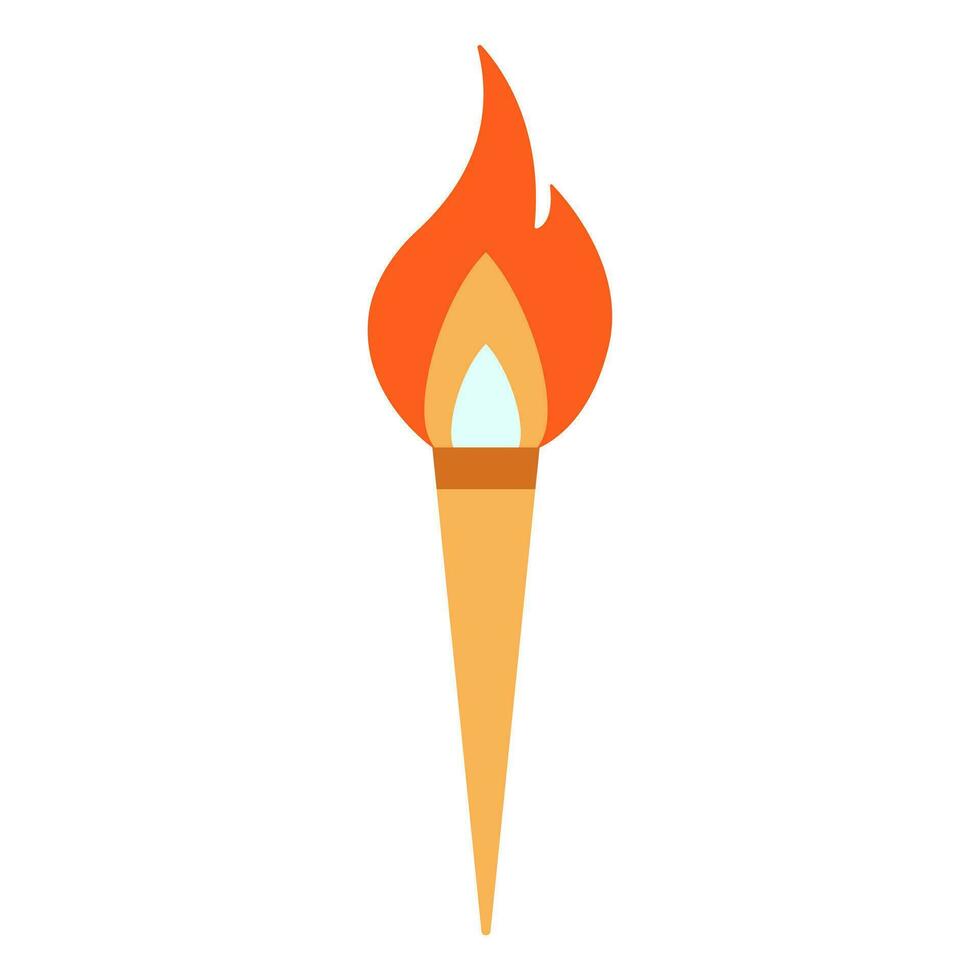 Torch vector illustration, icon design, isolated on white background, olympic flame