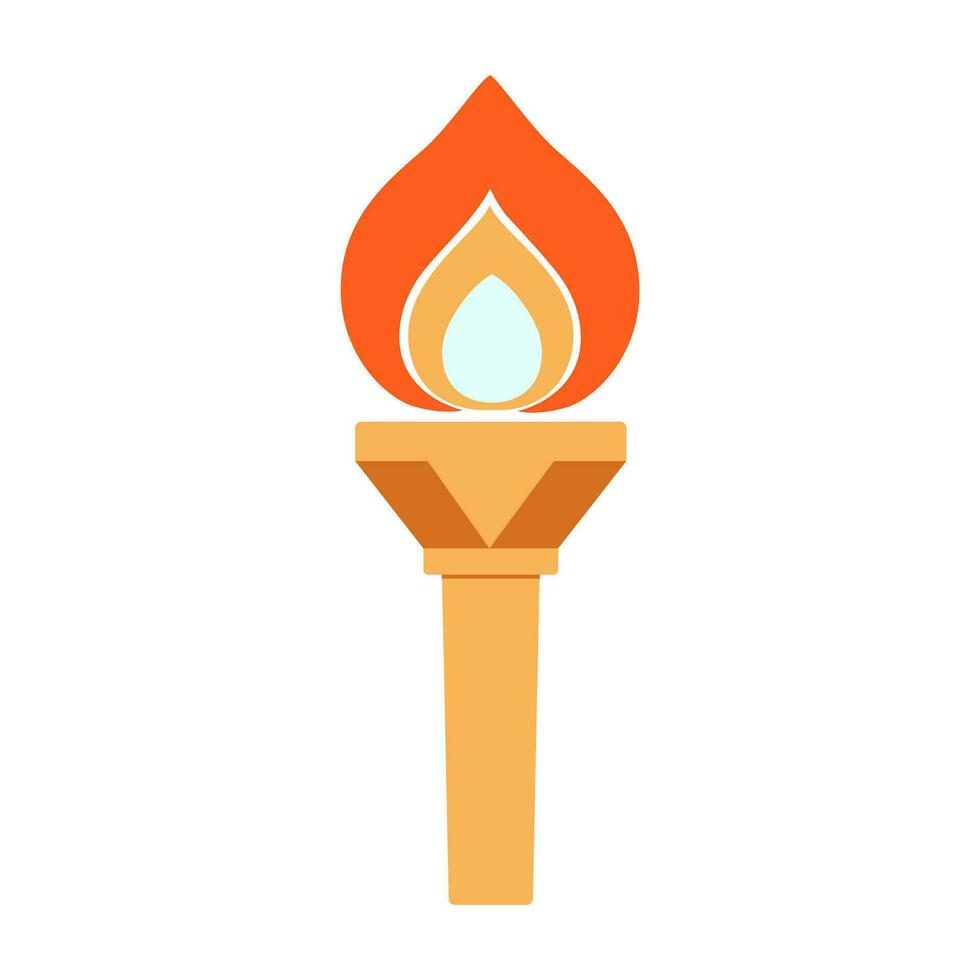 Torch vector illustration, icon design, isolated on white background, olympic flame