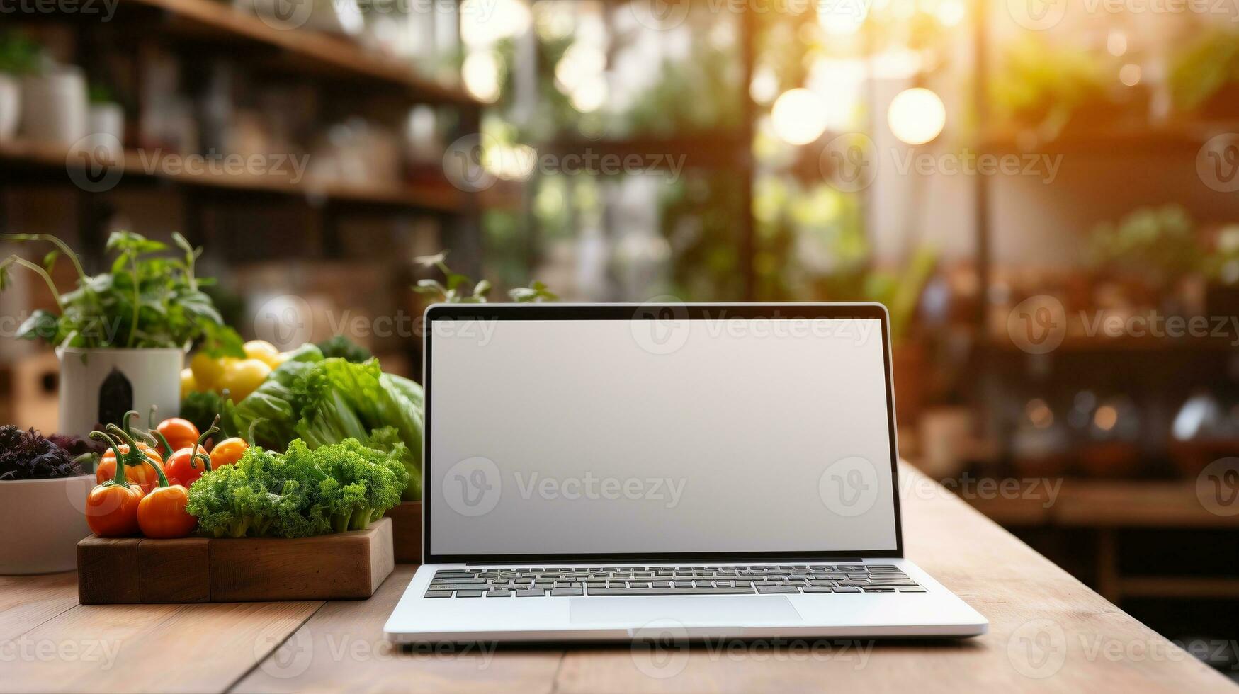 AI generated Recipe creation ai generated laptop template photo