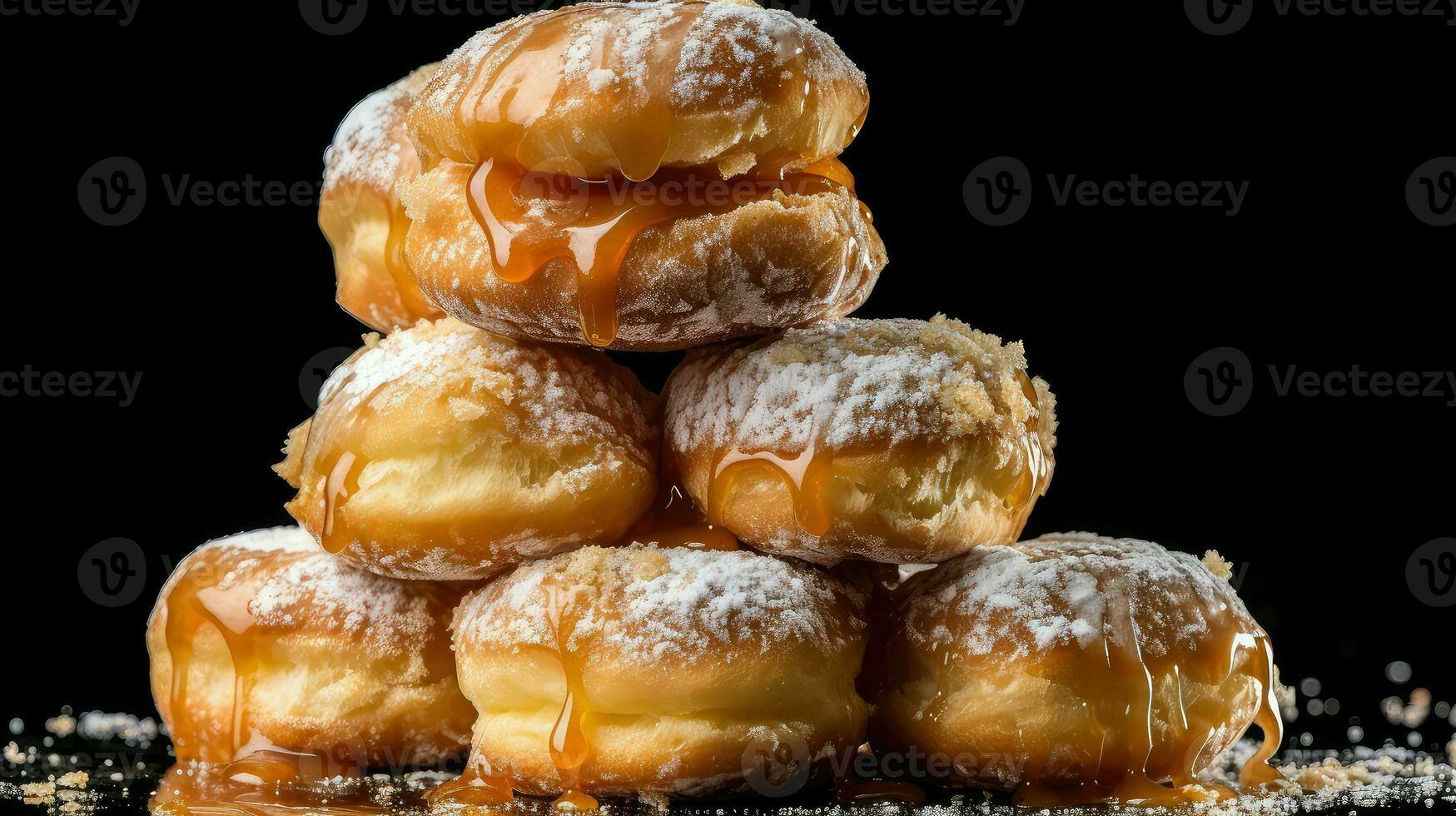 AI generated glazed sweet donut food photo