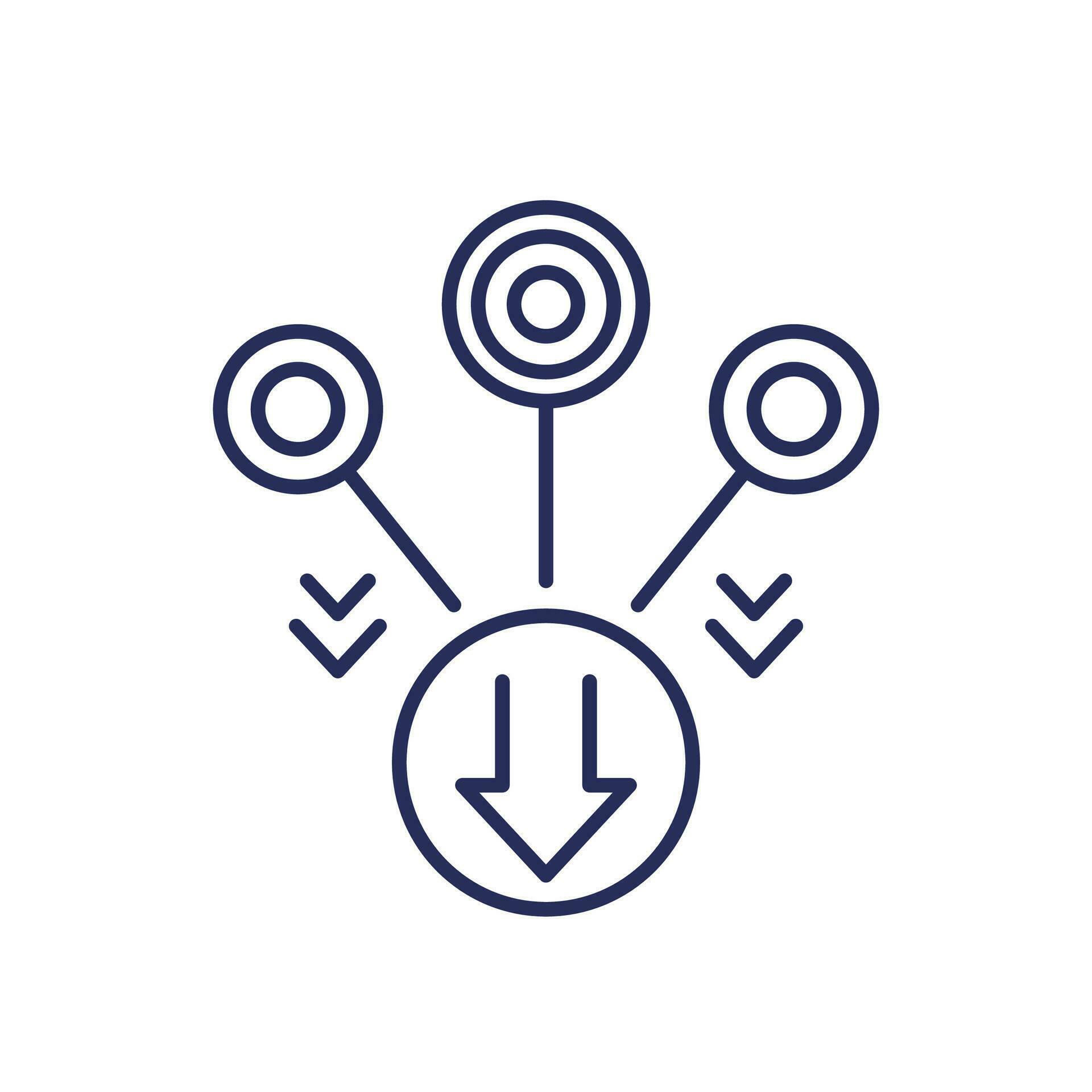 consolidate or merge line icon 36031899 Vector Art at Vecteezy