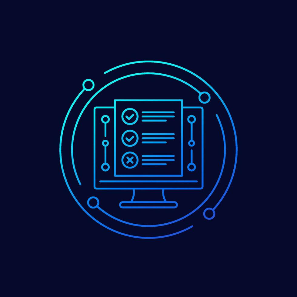 online test icon, linear design 36031905 Vector Art at Vecteezy