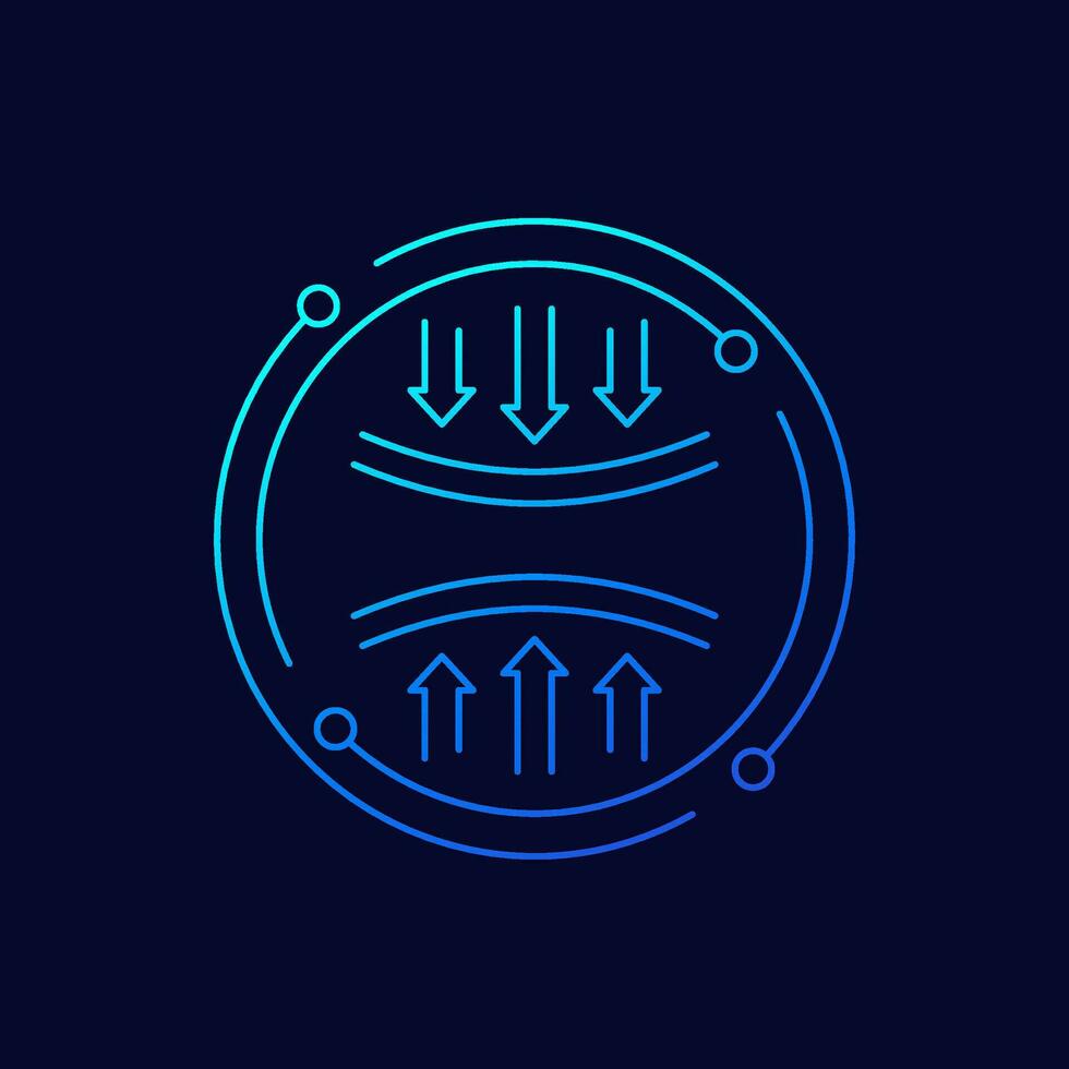 compression icon, linear vector design