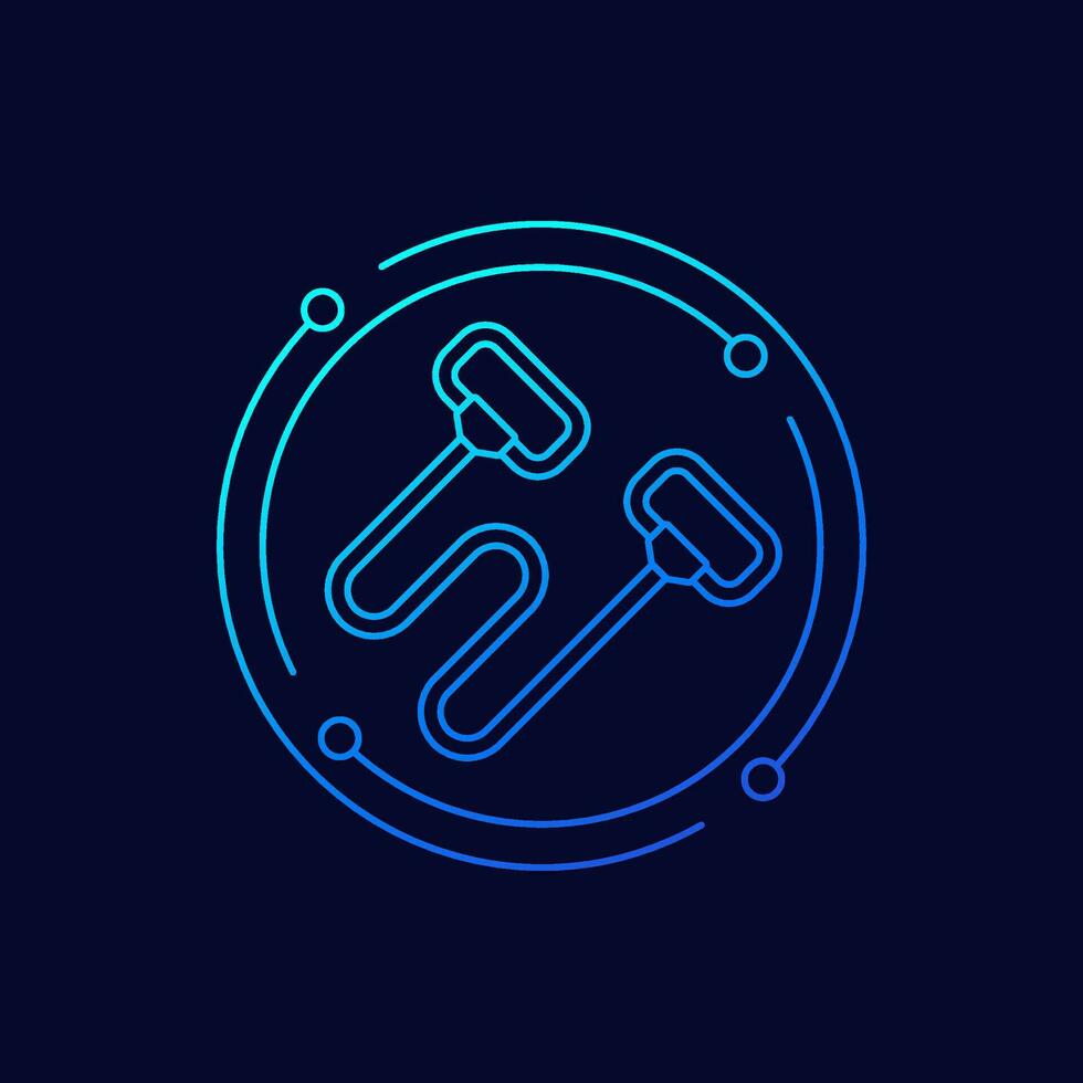 resistance band icon, linear design vector
