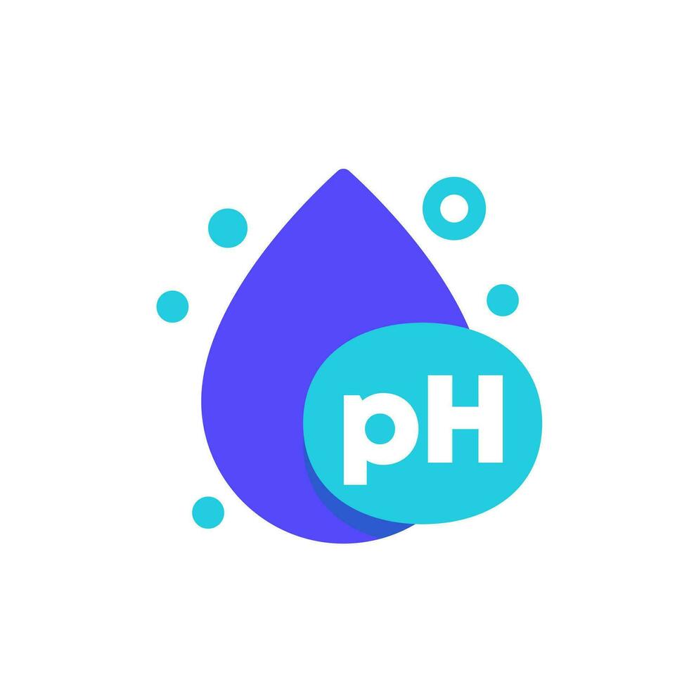 ph icon with a drop, acidity level vector