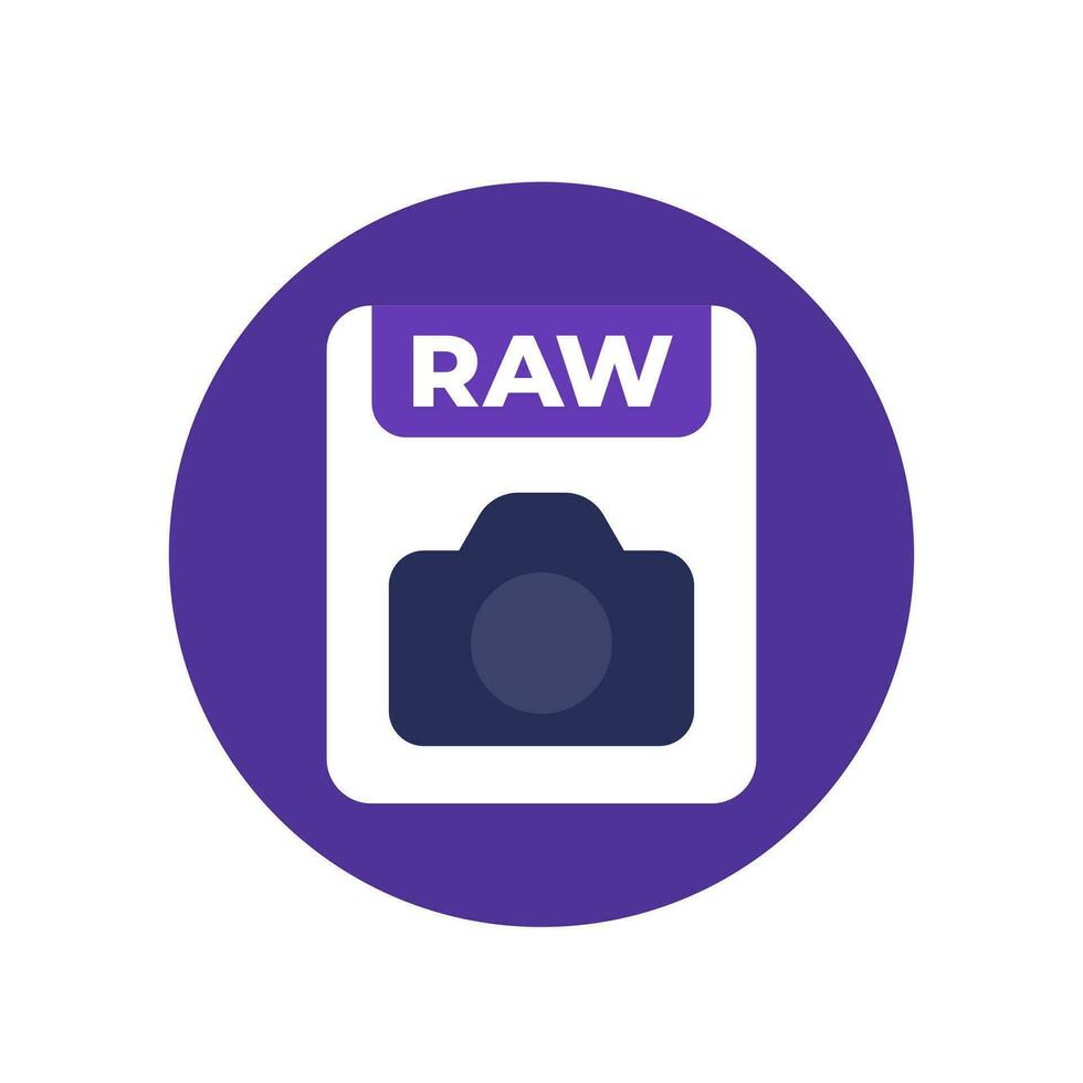 raw file icon with a camera, flar vector design