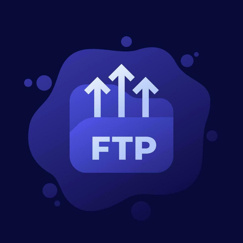 ftp, upload to server icon, vector design