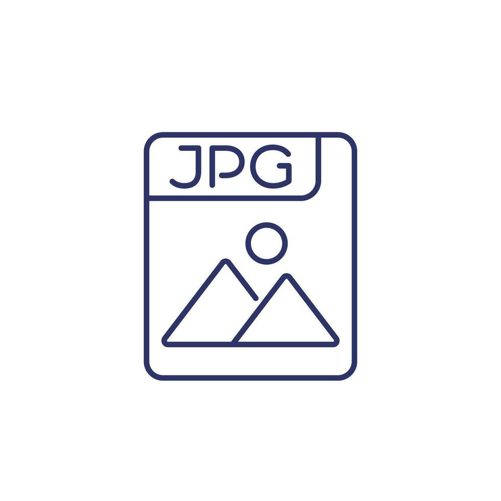 Jpg file line icon on white vector