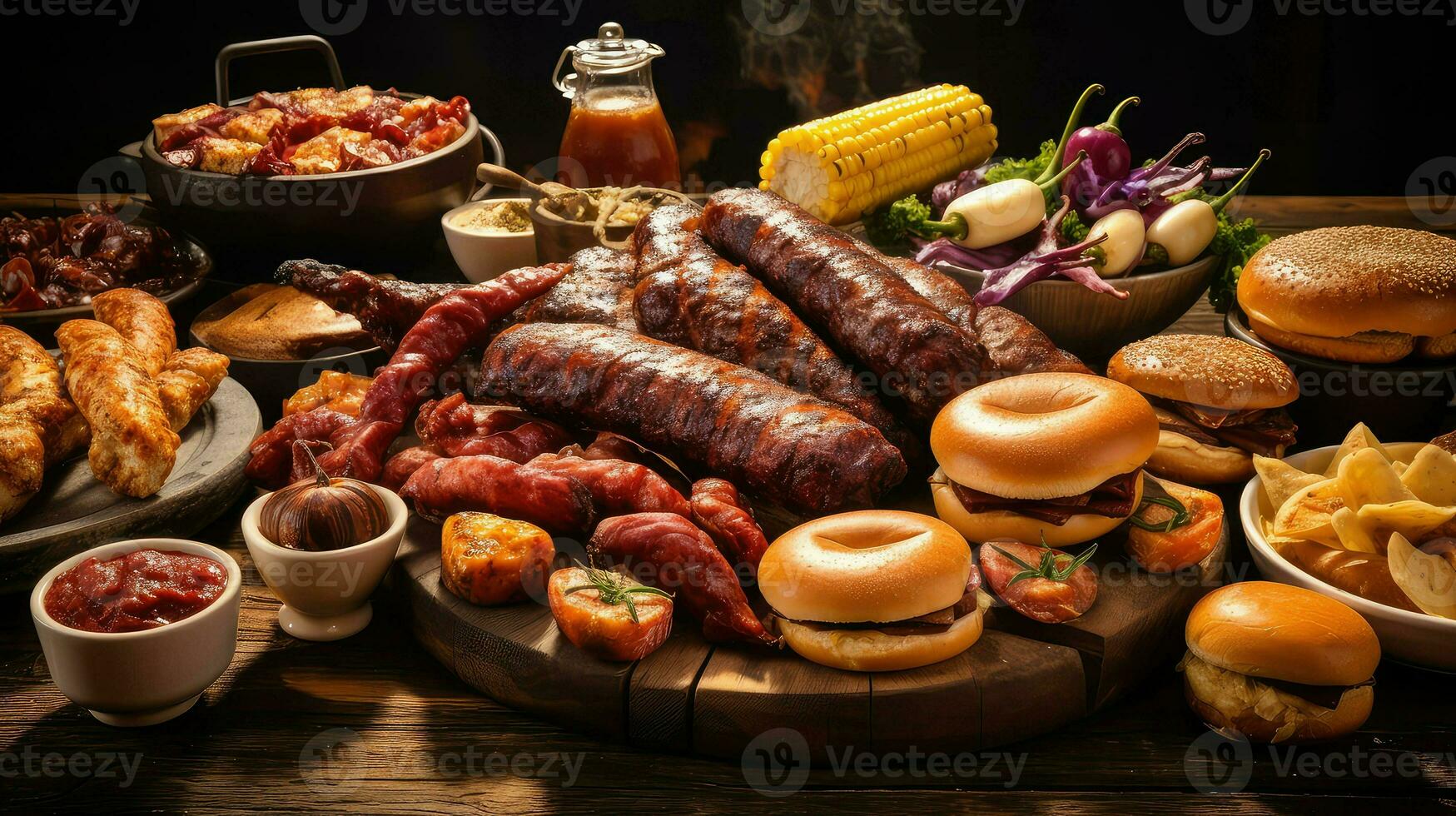 AI generated sausage meal bbq food photo