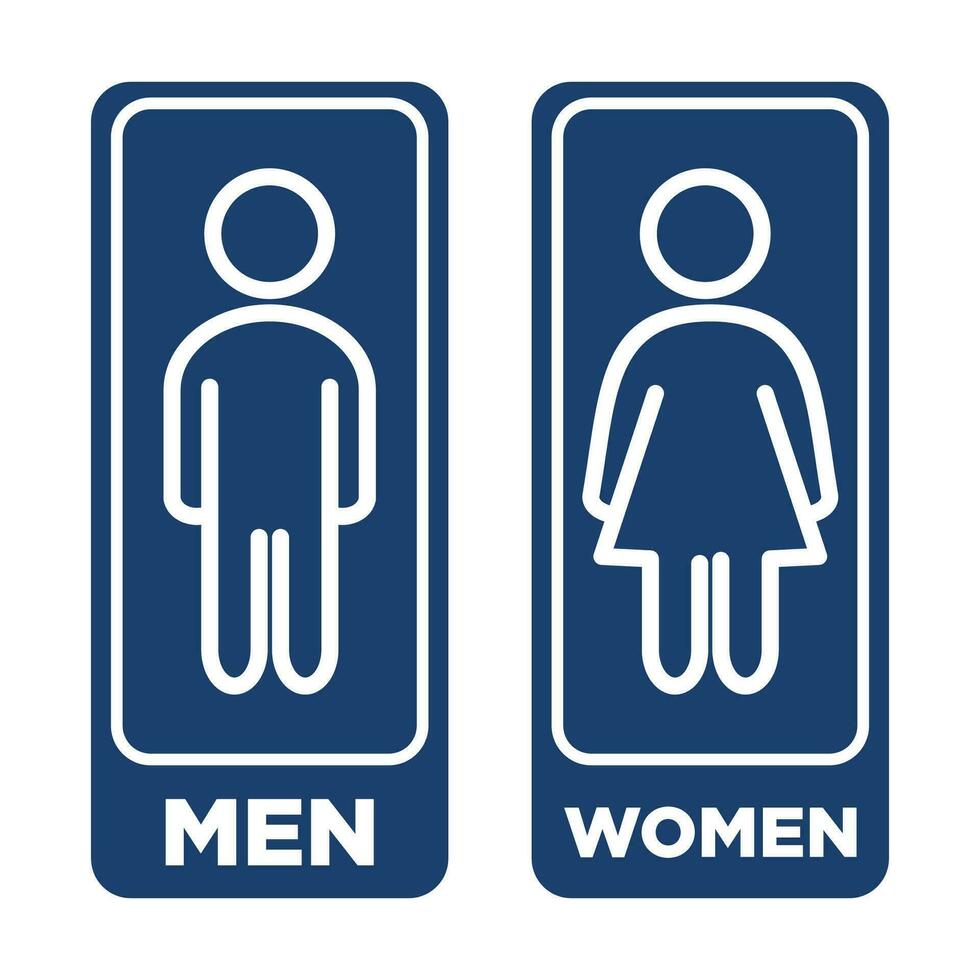 baño firmar imprimible público firmar símbolo hombre mujer. icono minimalista diseño ilustración vector