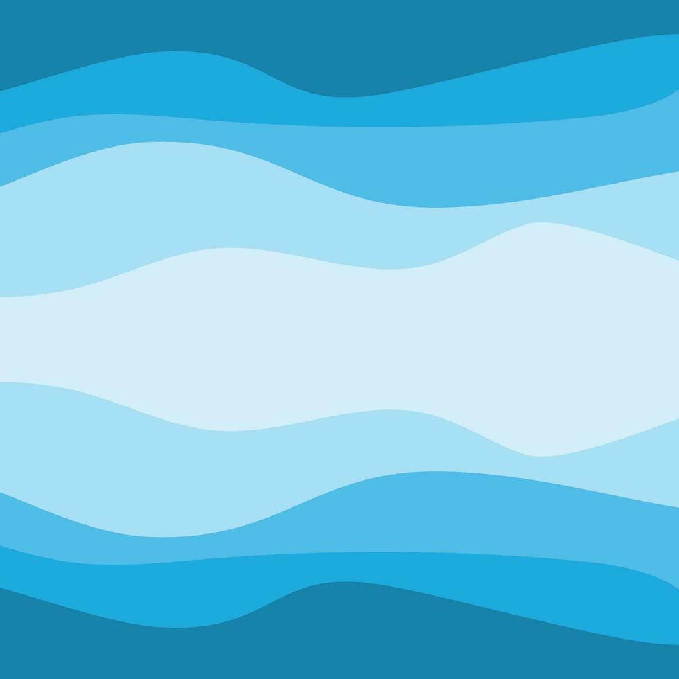 Water Wave Background Design, Abstract Vector Blue Ocean Walpaper Template