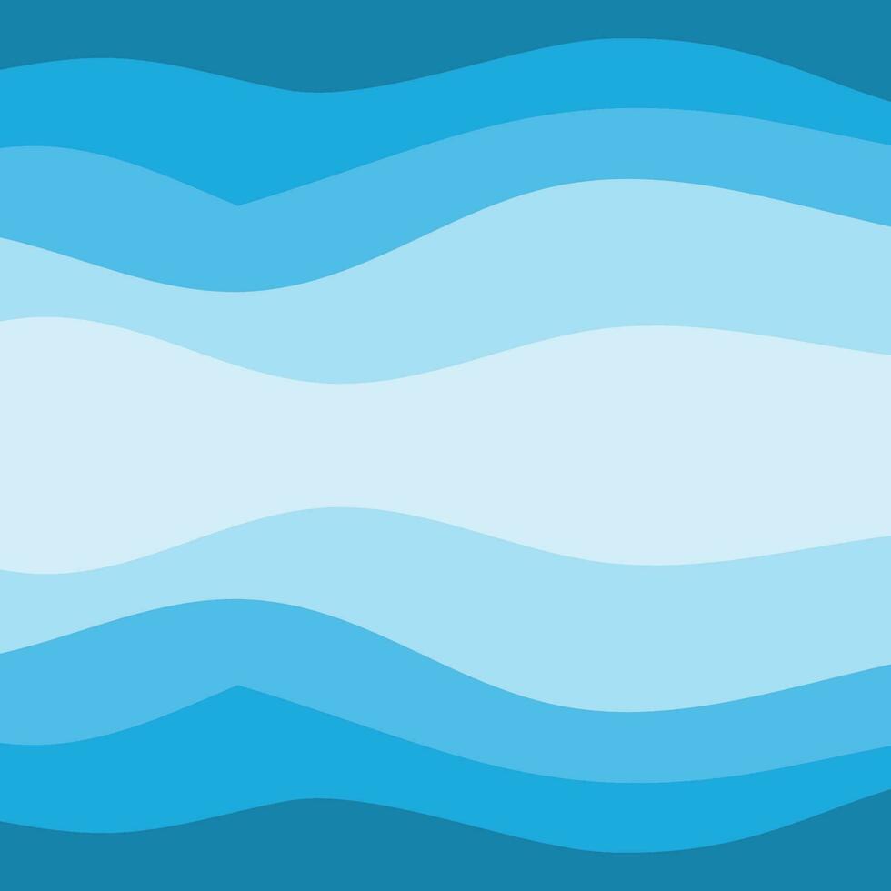 Water Wave Background Design, Abstract Vector Blue Ocean Walpaper Template