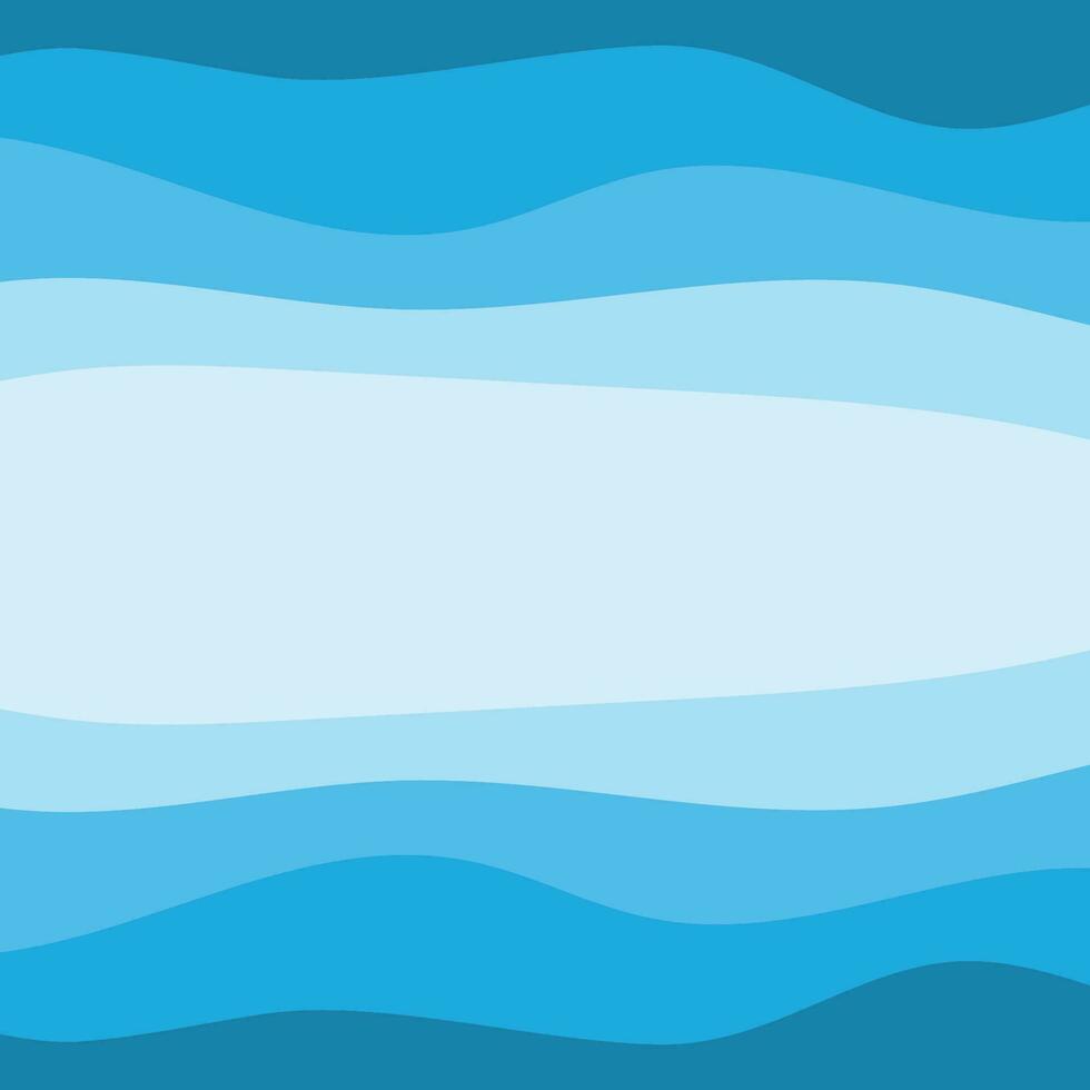 Water Wave Background Design, Abstract Vector Blue Ocean Walpaper Template