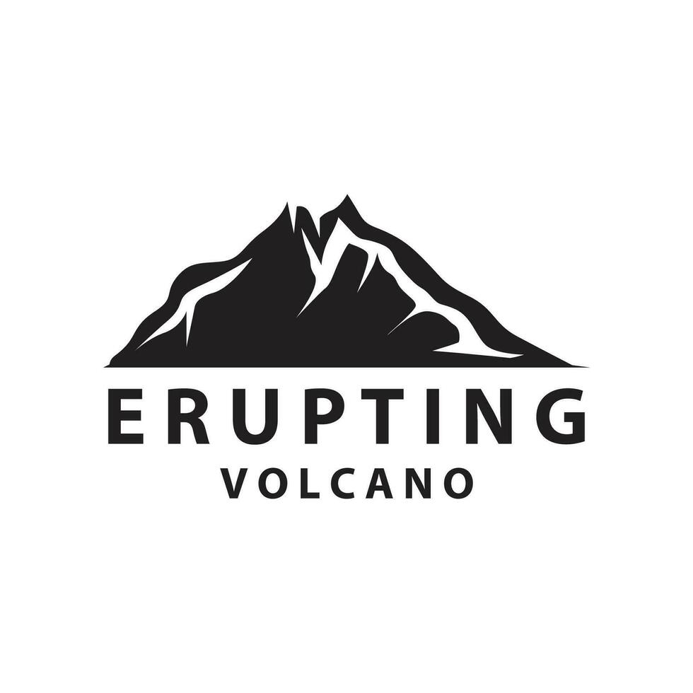 volcán logo diseño inspiración natural paisaje volcán erupción montaña elegante prima vector