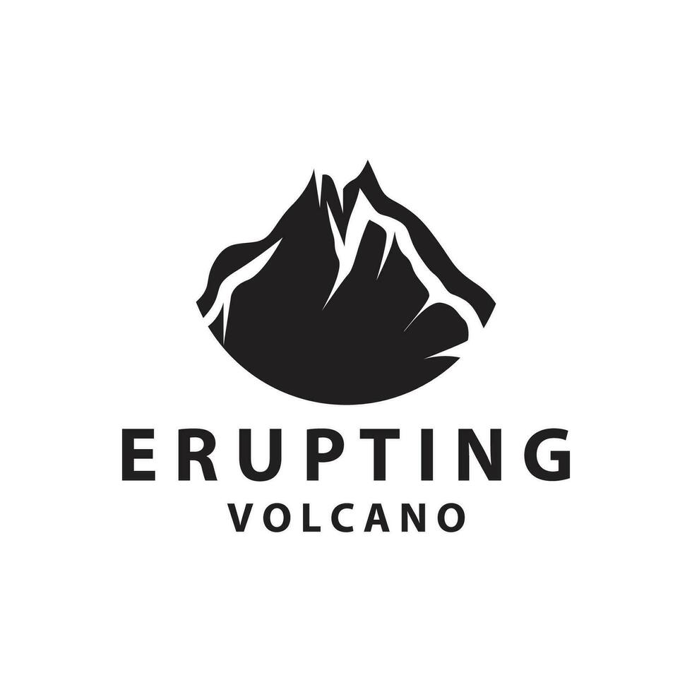 volcán logo diseño inspiración natural paisaje volcán erupción montaña elegante prima vector