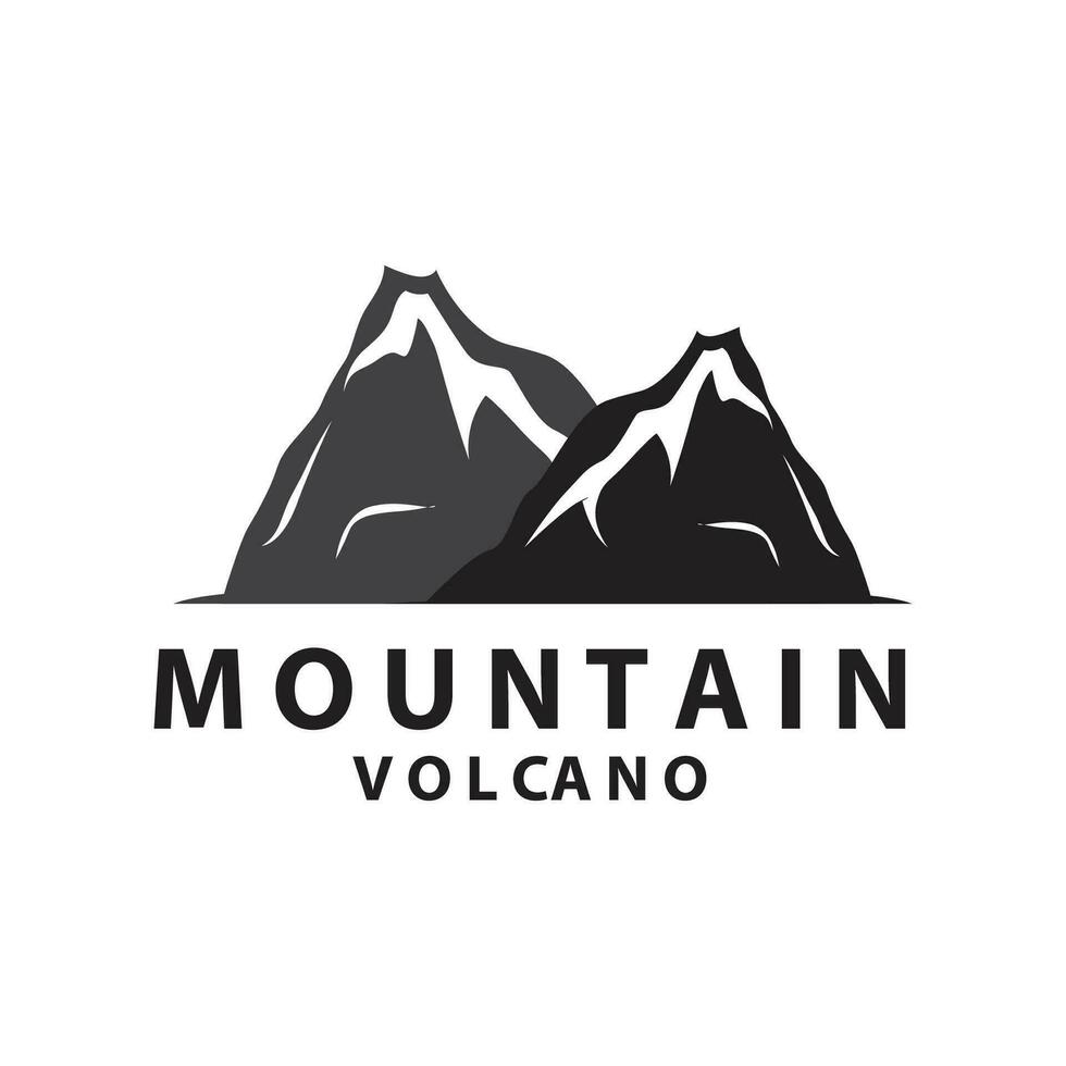 volcán logo diseño inspiración natural paisaje volcán erupción montaña elegante prima vector