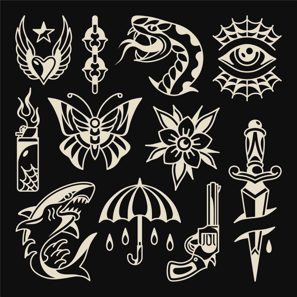 tatuaje destello vector diseño