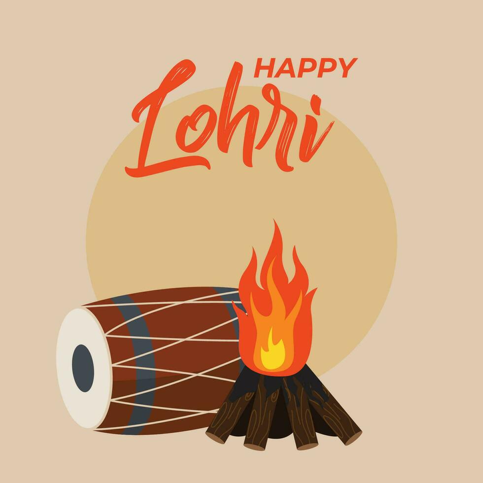 vector punjabi festival happy lohri holiday card background
