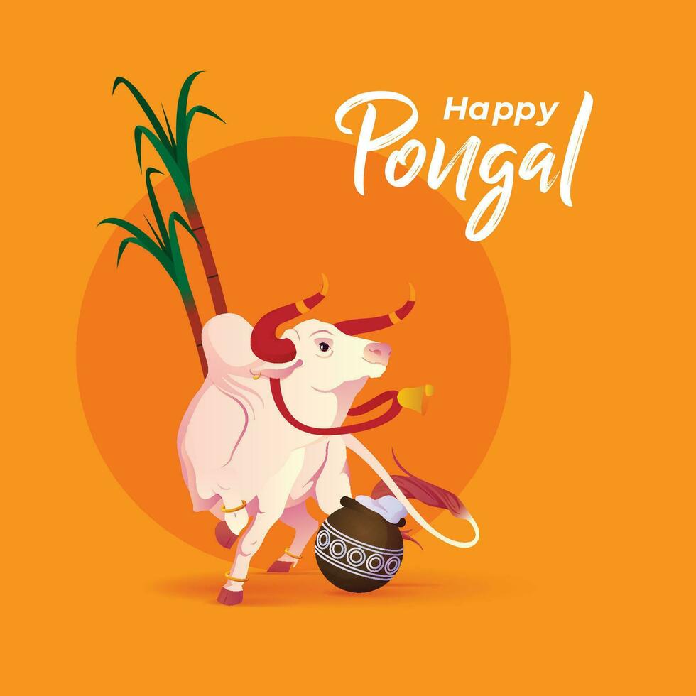 vector happy pongal festival artistic background design vector