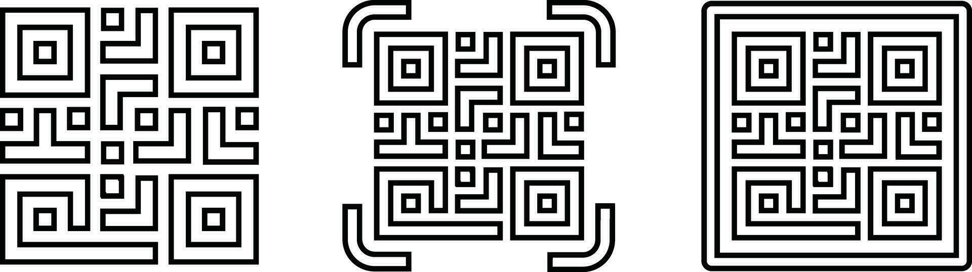 Scan QR code icon in flat. Digital scanning code. isolated on QR code scan for smartphone. Mobile application QR code for payment and phone. vector for apps and website