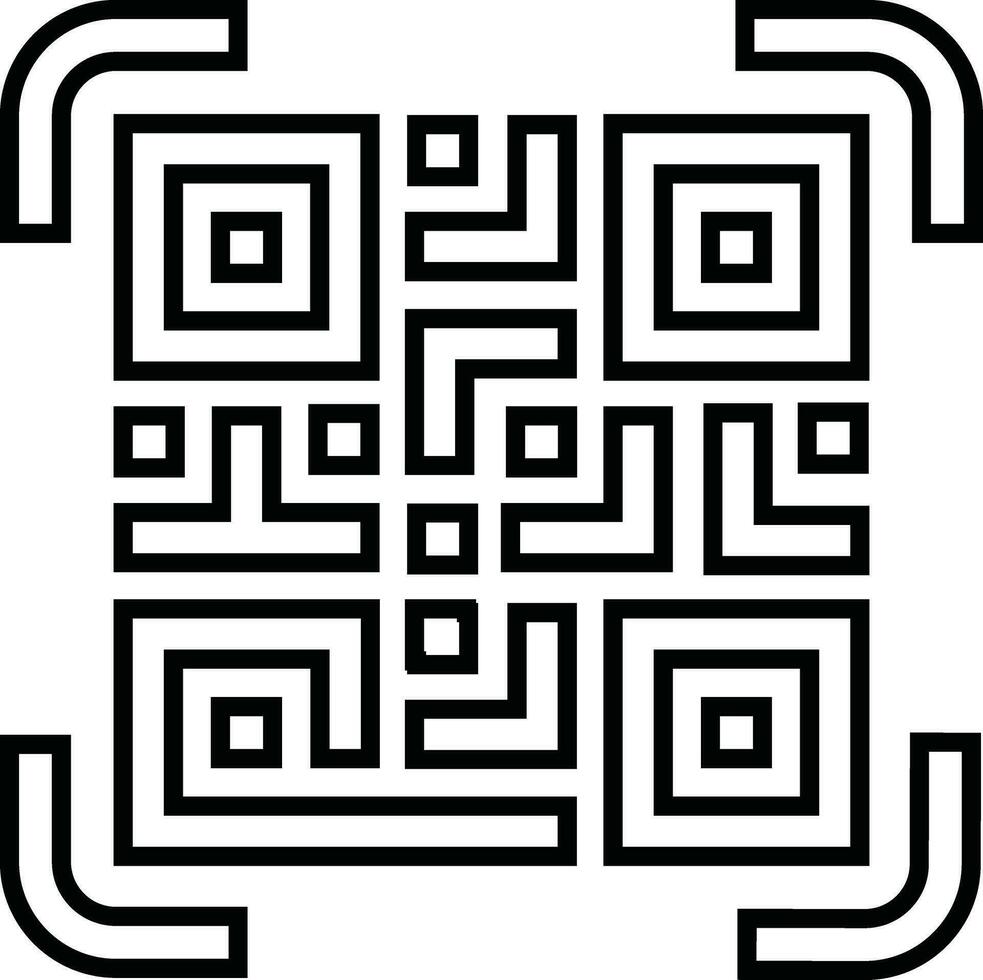 escanear qr código icono en departamento. digital exploración código. aislado en qr código escanear para teléfono inteligente móvil solicitud qr código para pago y teléfono. vector para aplicaciones y sitio web