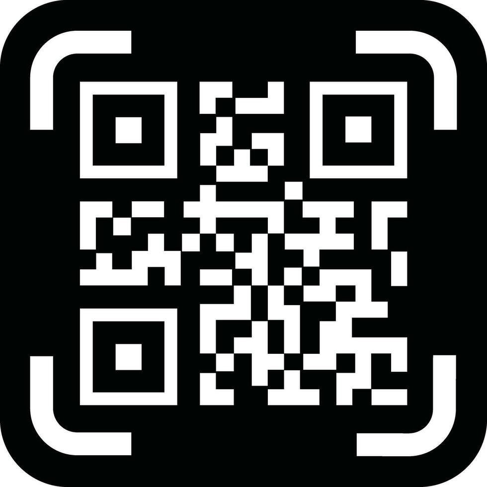 escanear qr código icono en departamento. digital exploración código. aislado en qr código escanear para teléfono inteligente móvil solicitud qr código para pago y teléfono. vector para aplicaciones y sitio web