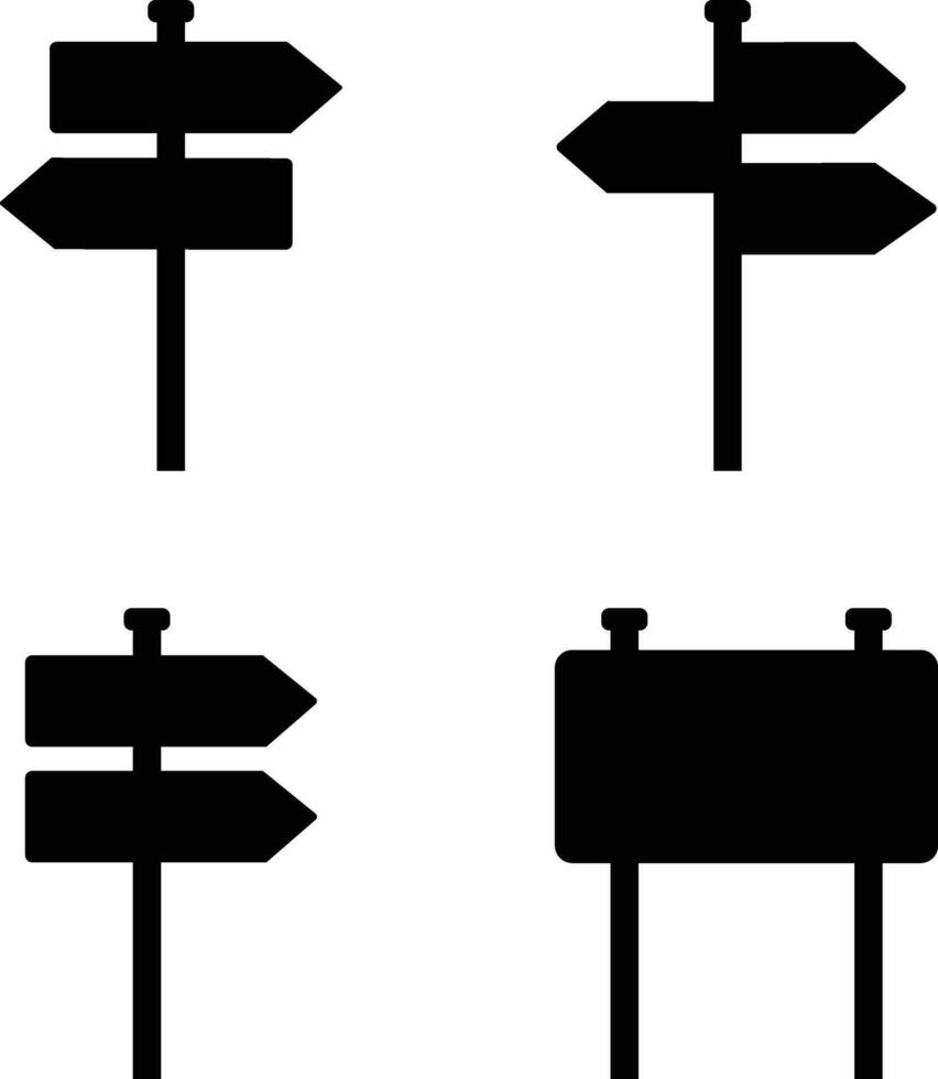 la carretera firmar icono en plano conjunto aislado en Bosquejo modelo un texto. autopista tráfico blanco plato la carretera firmar en realista estilo peligro blanco advertencia vacío señales. vector para aplicaciones web