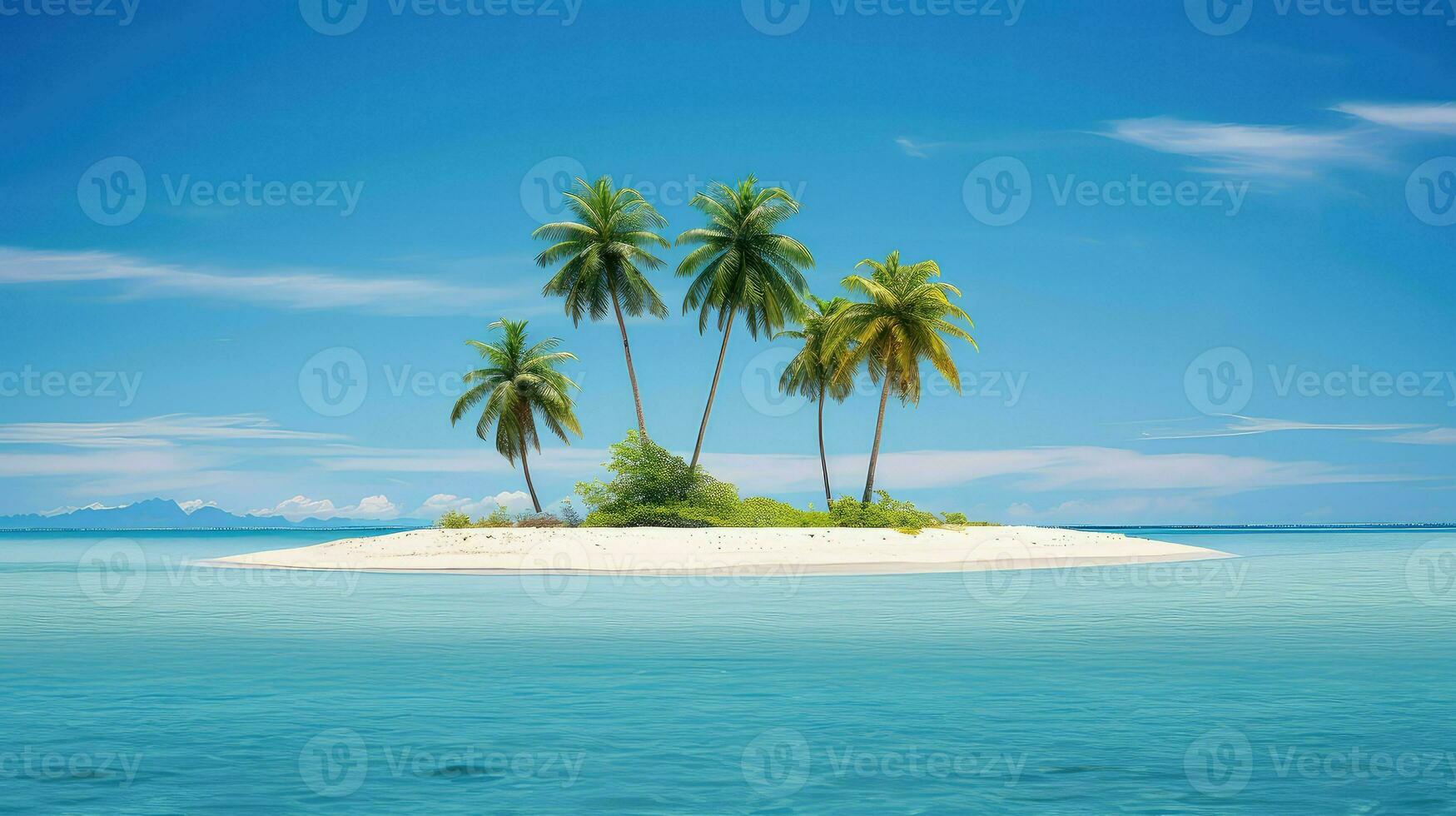 AI generated architecture artificial island landscape photo