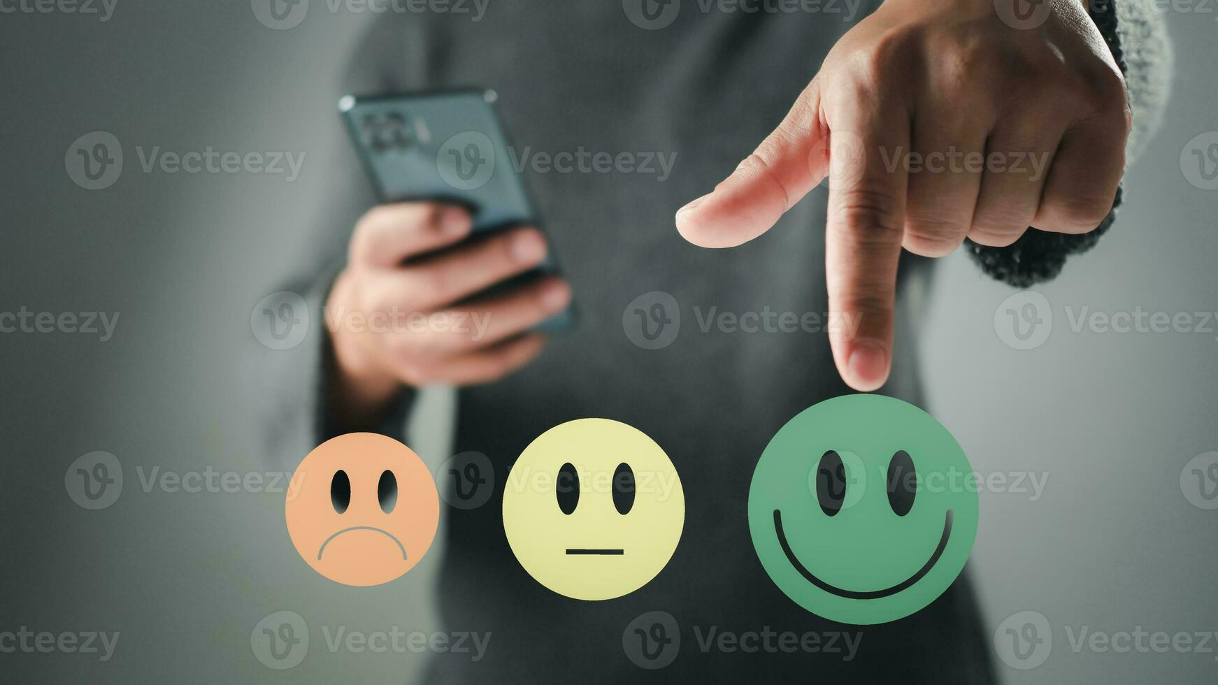 Customer Satisfaction Survey concept, service experience rating online application, customer evaluation product service quality, satisfaction feedback review, very good quality most. photo