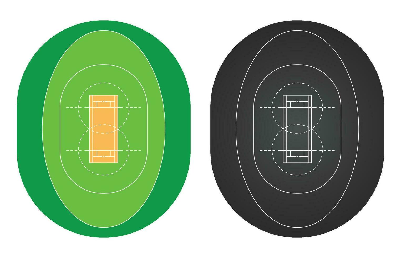 Cricket Field Diagram vector
