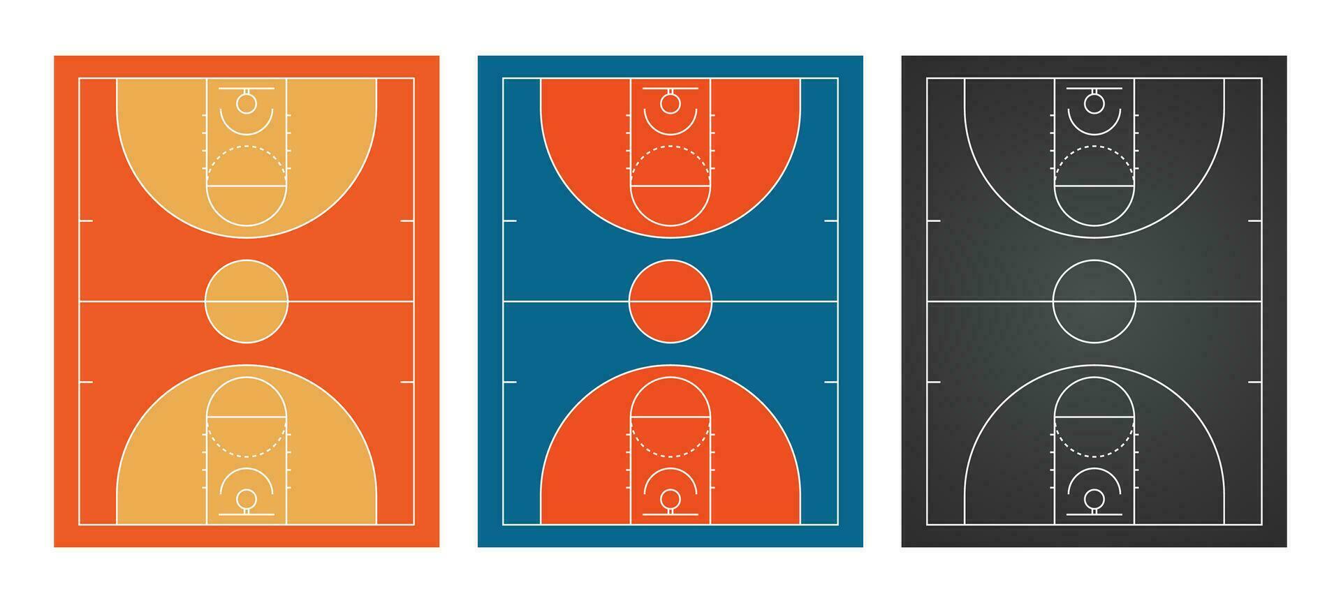 diagrama de cancha de baloncesto vector