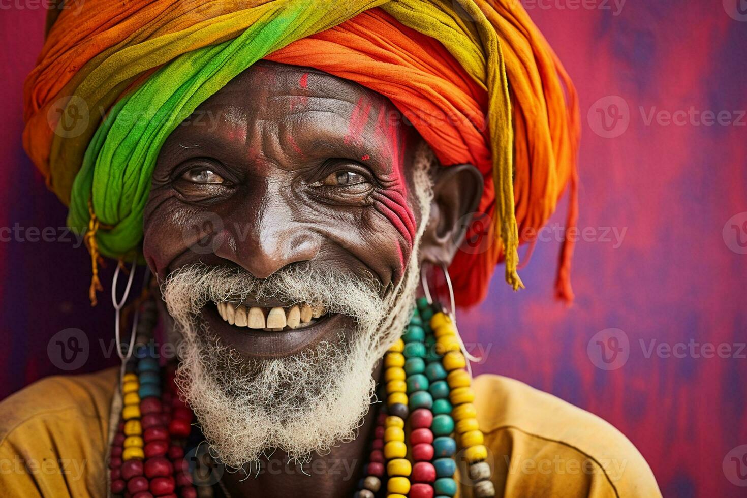 AI generated indian man smiling diversity concept with Generative AI photo