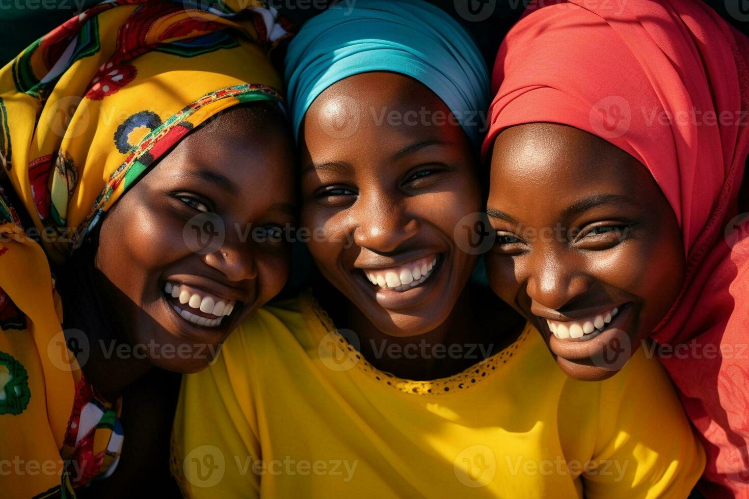 AI generated african women smiling together diversity concept with Generative AI photo