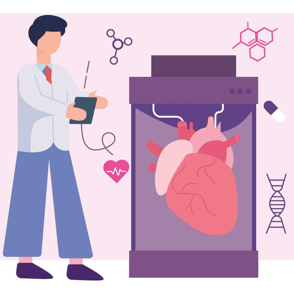 Artificial Heart Illustration Which Can Easily Modify Or Edit vector