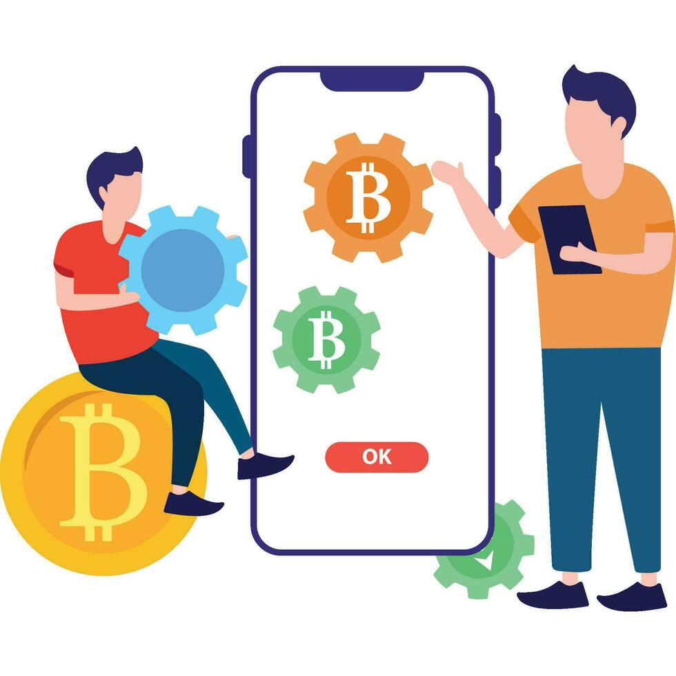 Bitcoin Management Illustration vector