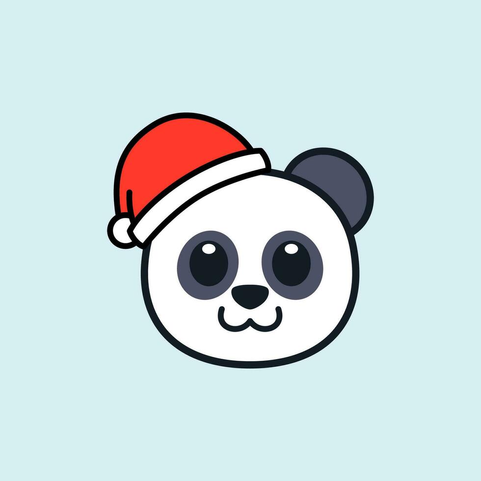 panda vistiendo Papa Noel sombrero ilustración vector