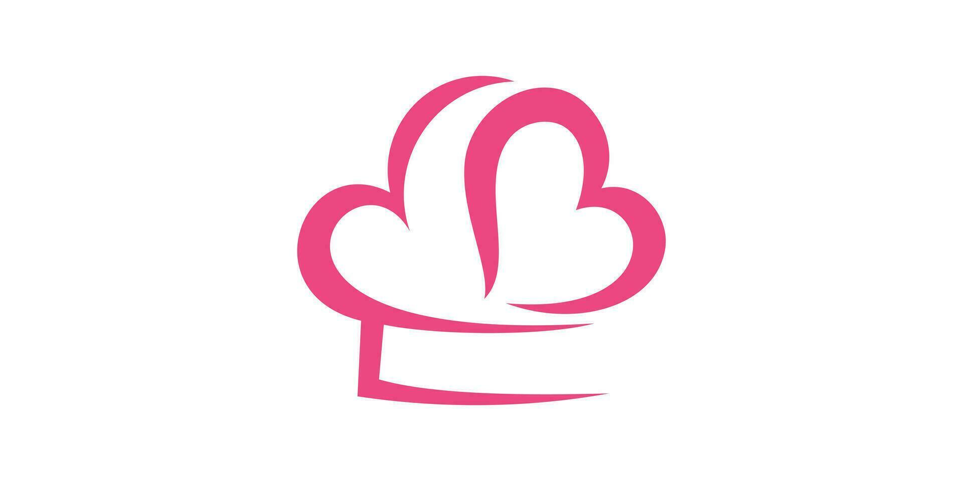 logo design combination of chef hat shape with love sign, icon, vector, symbol. vector