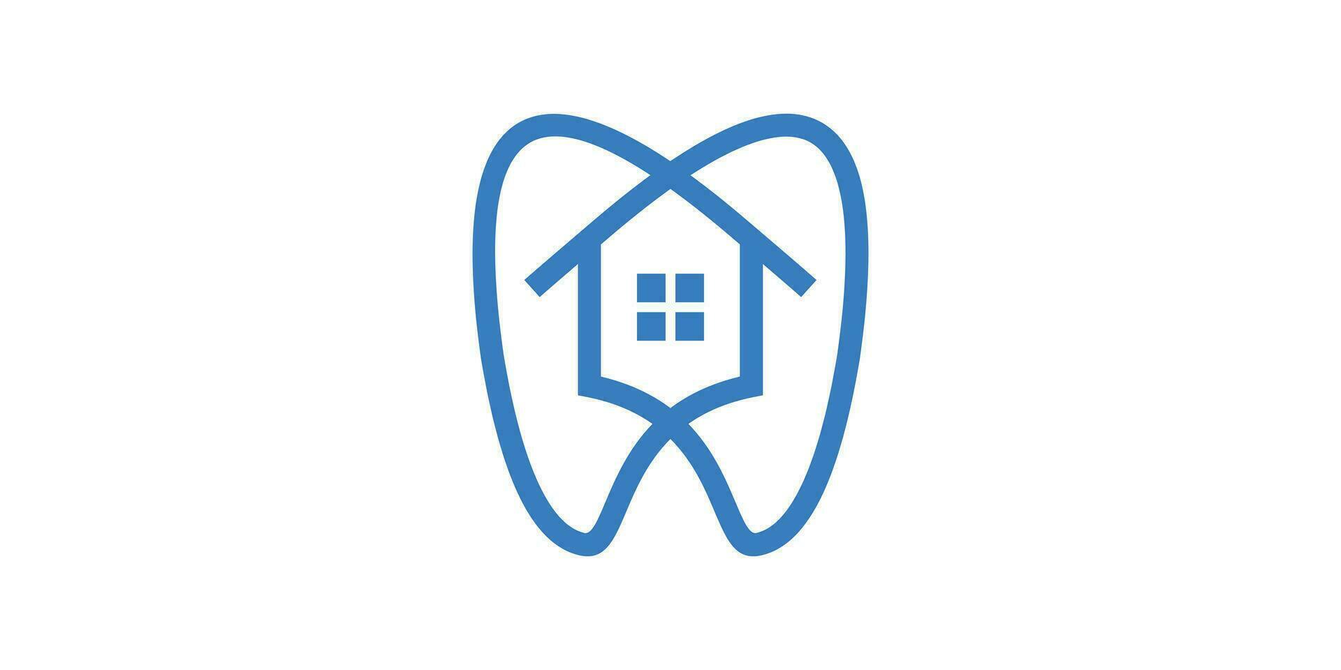 logo design combination of tooth shape with house, icon, vector, symbol. vector