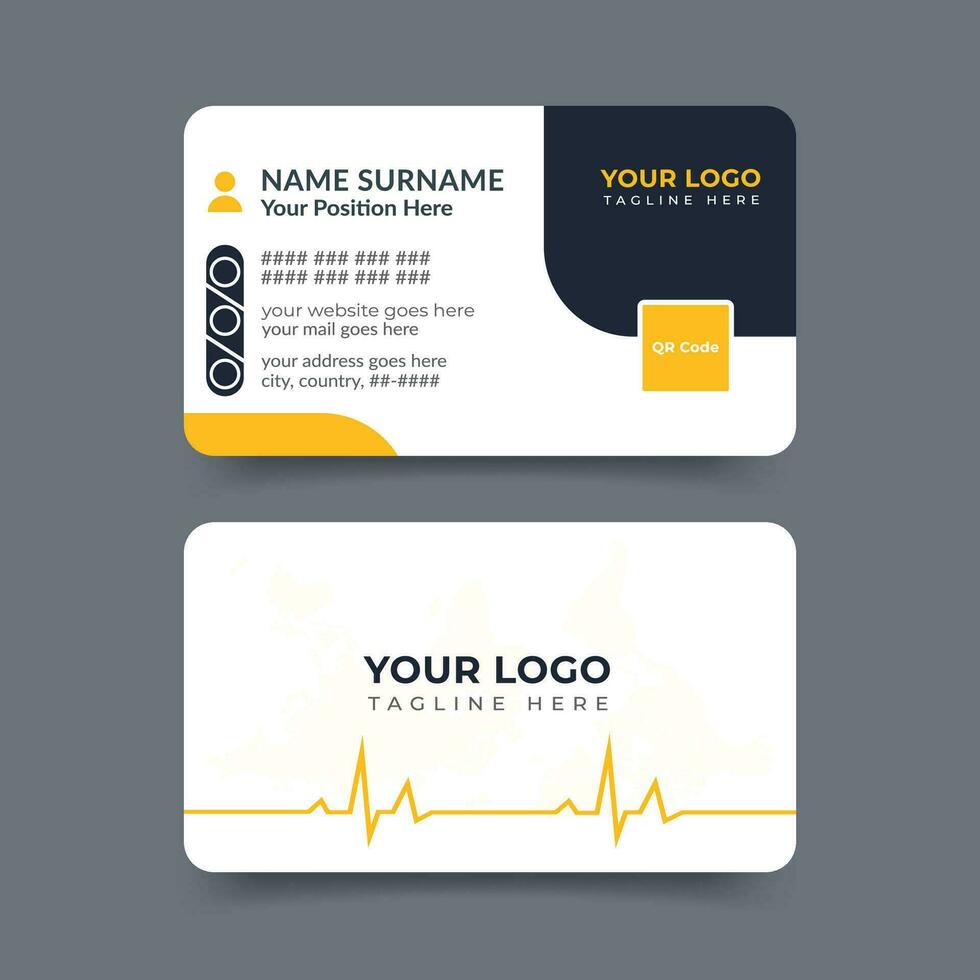 Professional medical business card design template vector