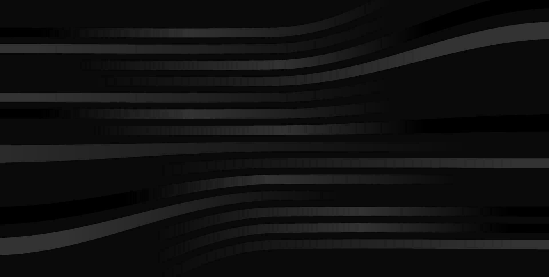 Black wavy stripes abstract technology geometric background vector