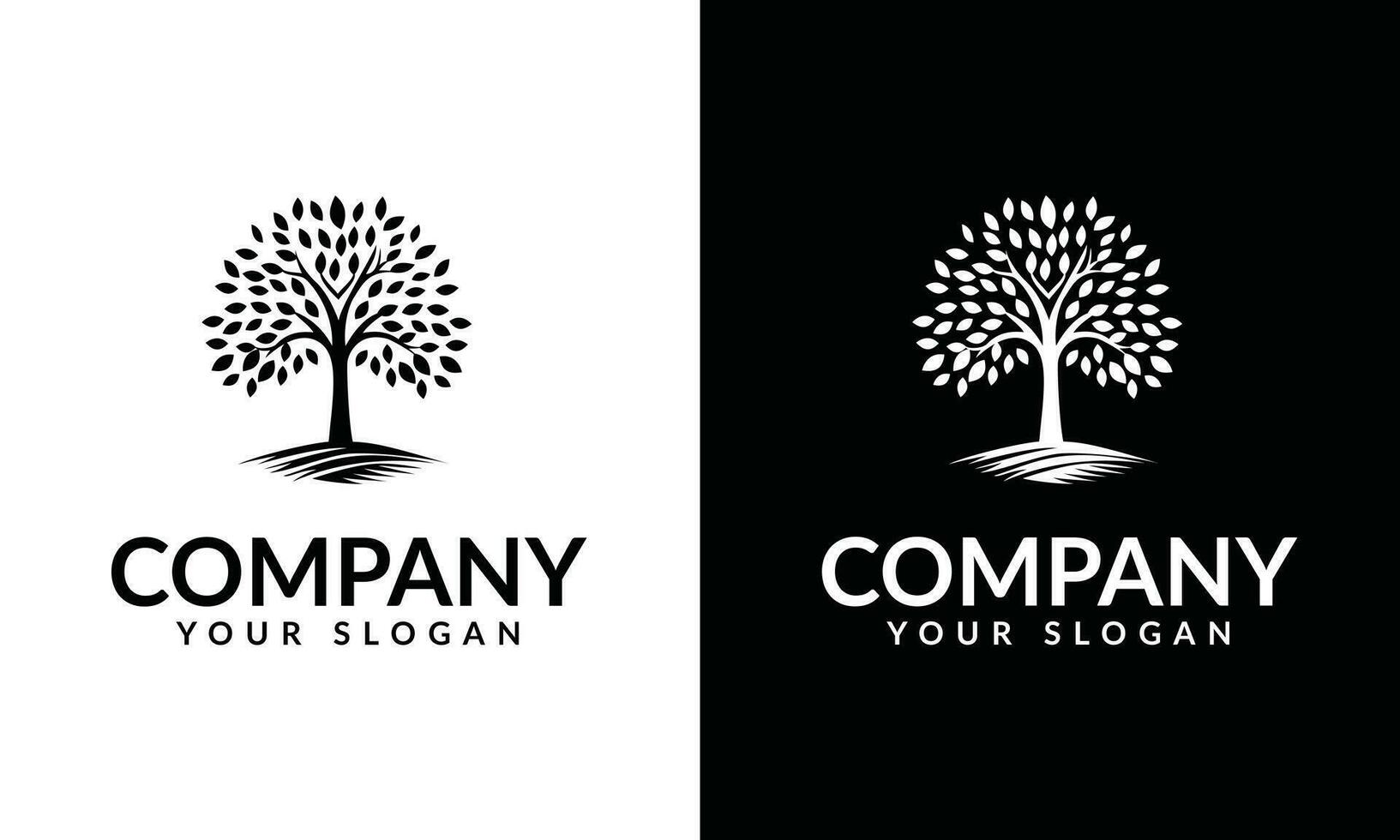 A Classic Black and White tree Logo vector