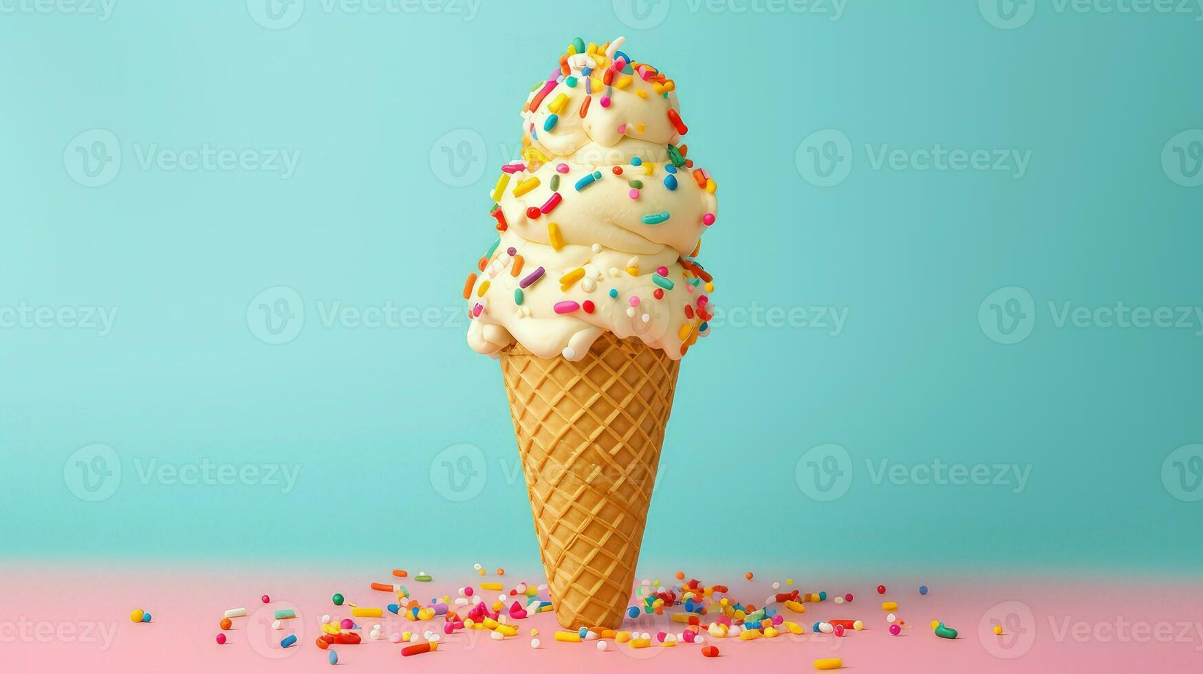 AI generated strawberry product ice cream photo