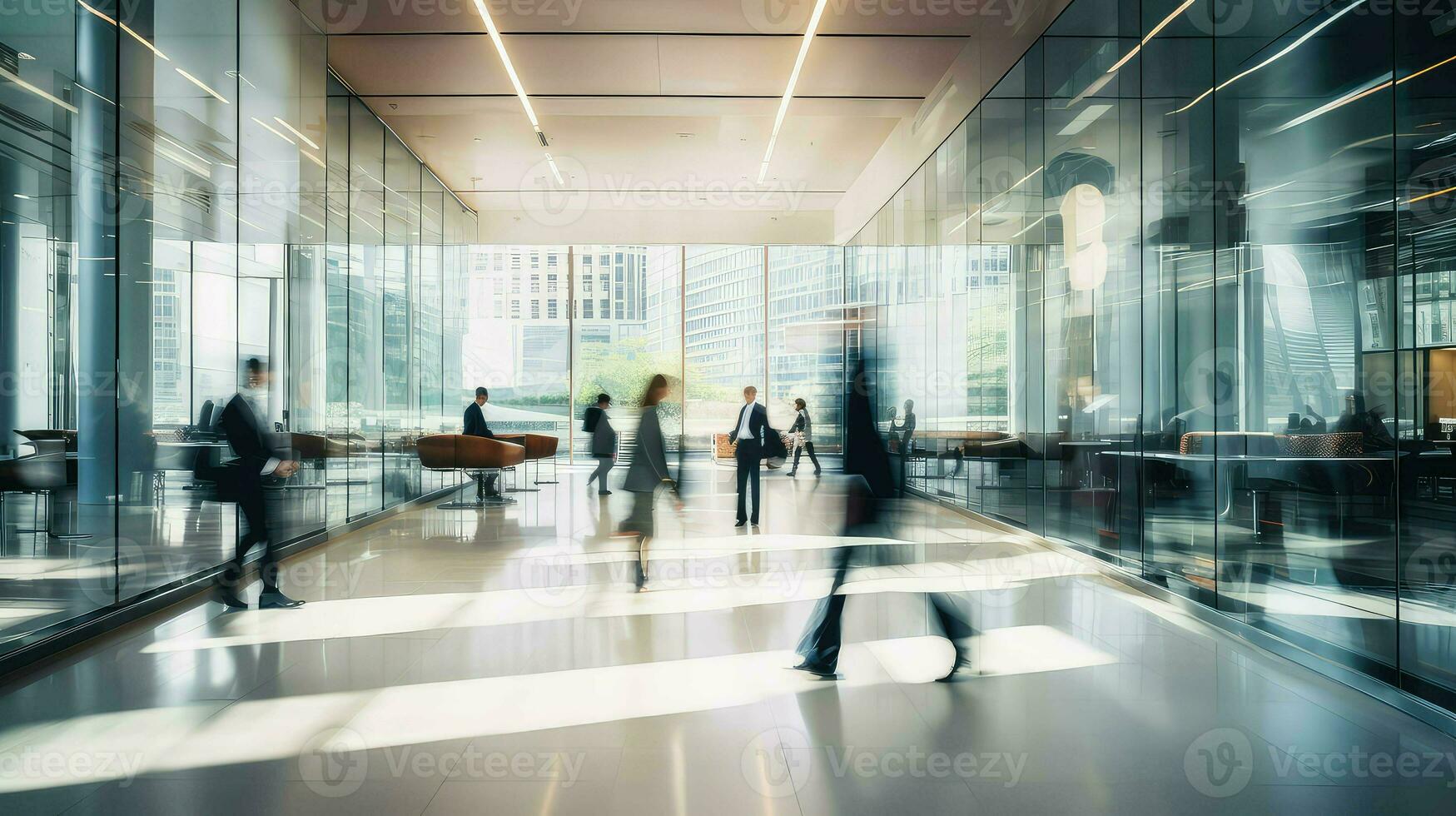 AI generated strategy blur hall business photo