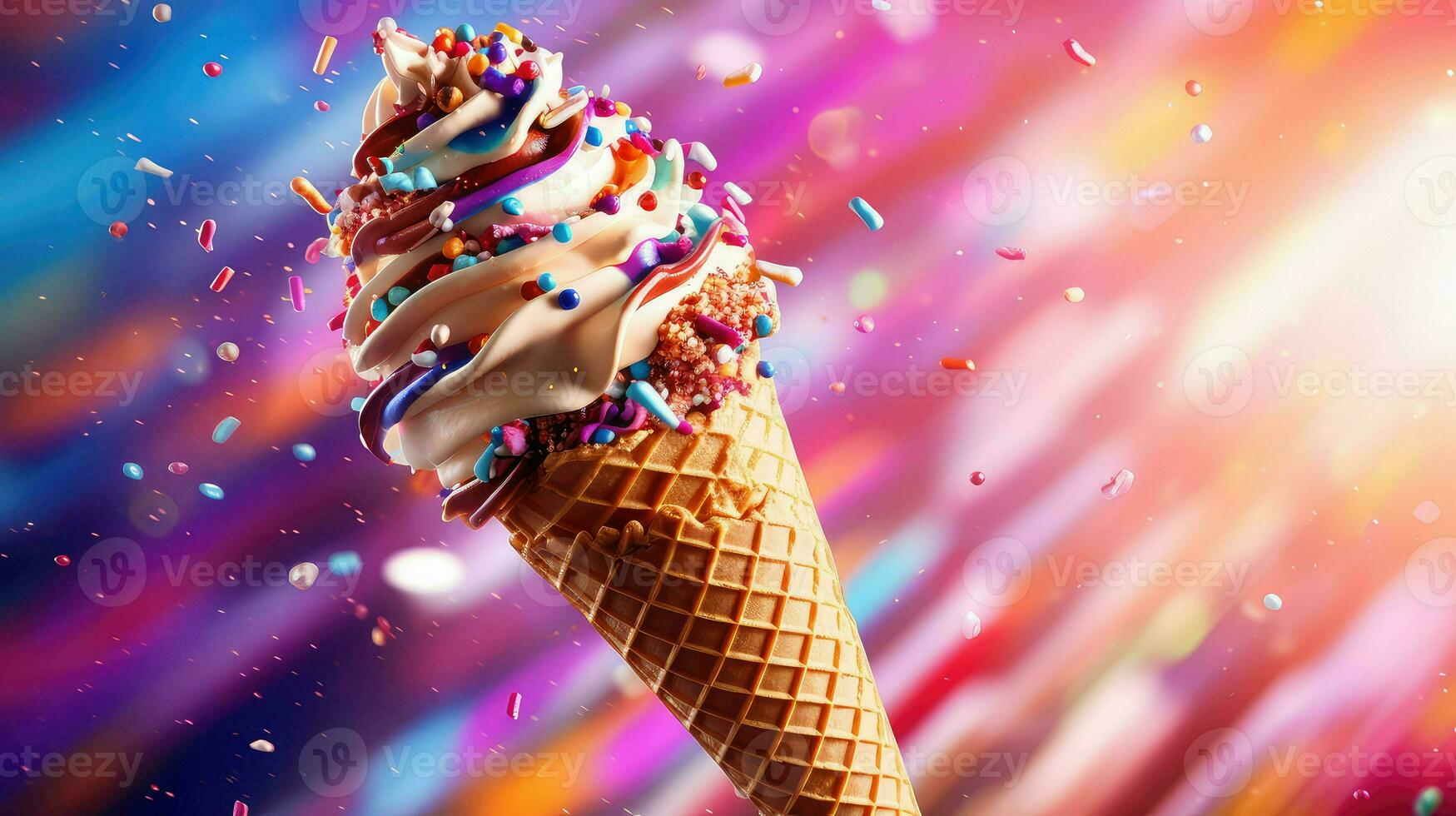 AI generated sweet delicious ice cream photo