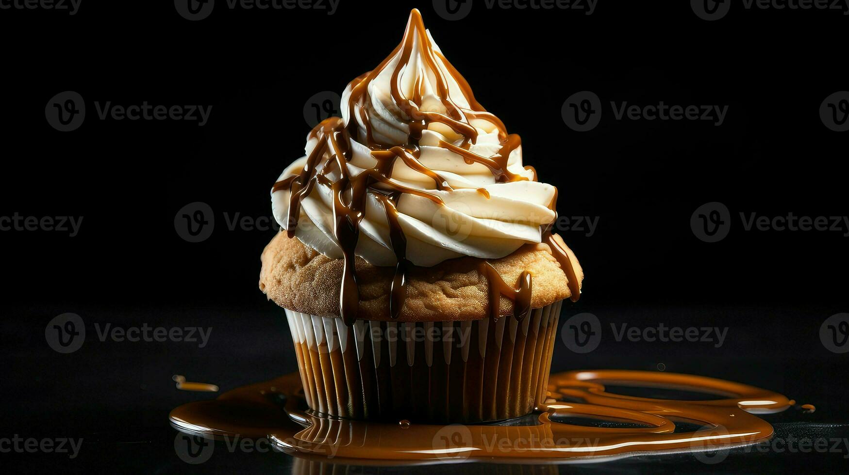 AI generated vanilla dessert cupcake food photo