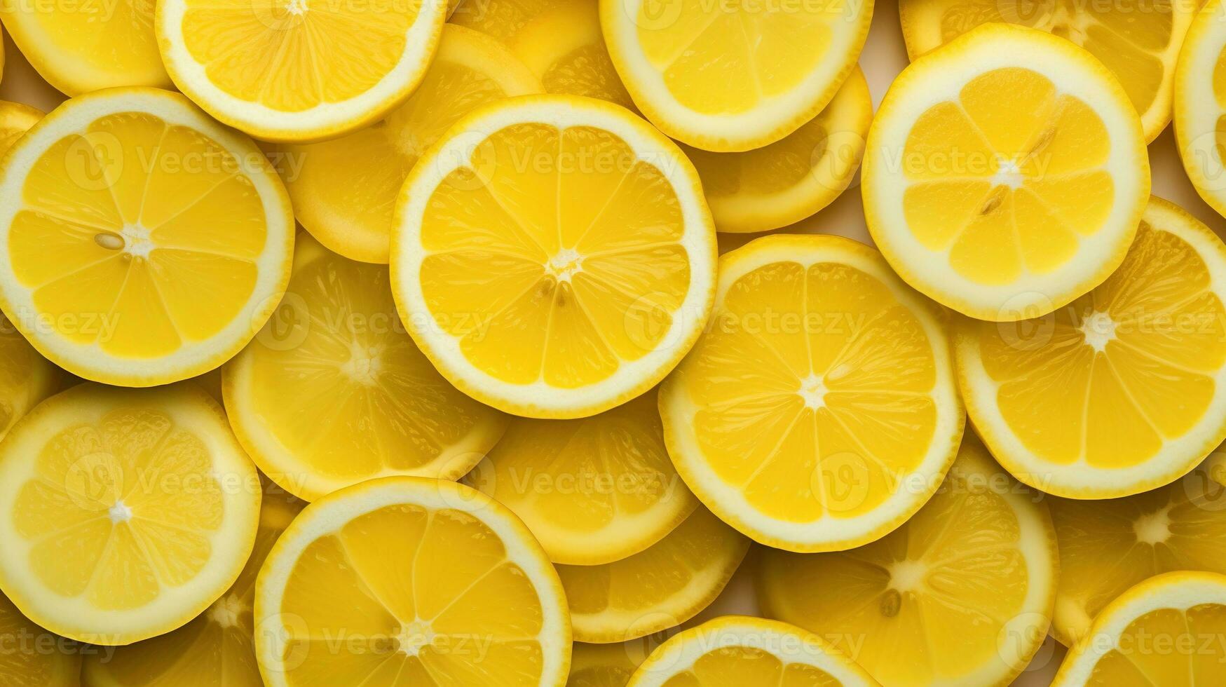 AI generated Fresh Lemon Slices Background. Healthy, Healthy Life, Fruit, Yellow photo