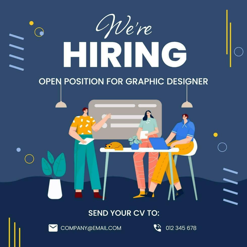 Hiring Illustration LinkedIn Post template