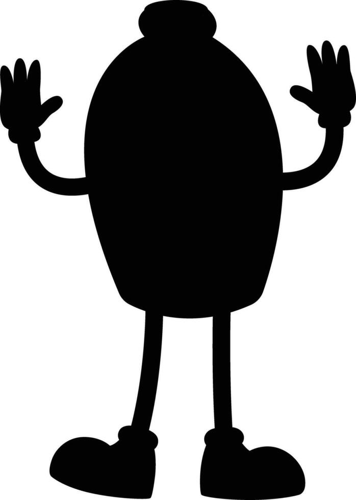 Water Bottle Mascot .Mineral Water Bottle Character Outlined vector