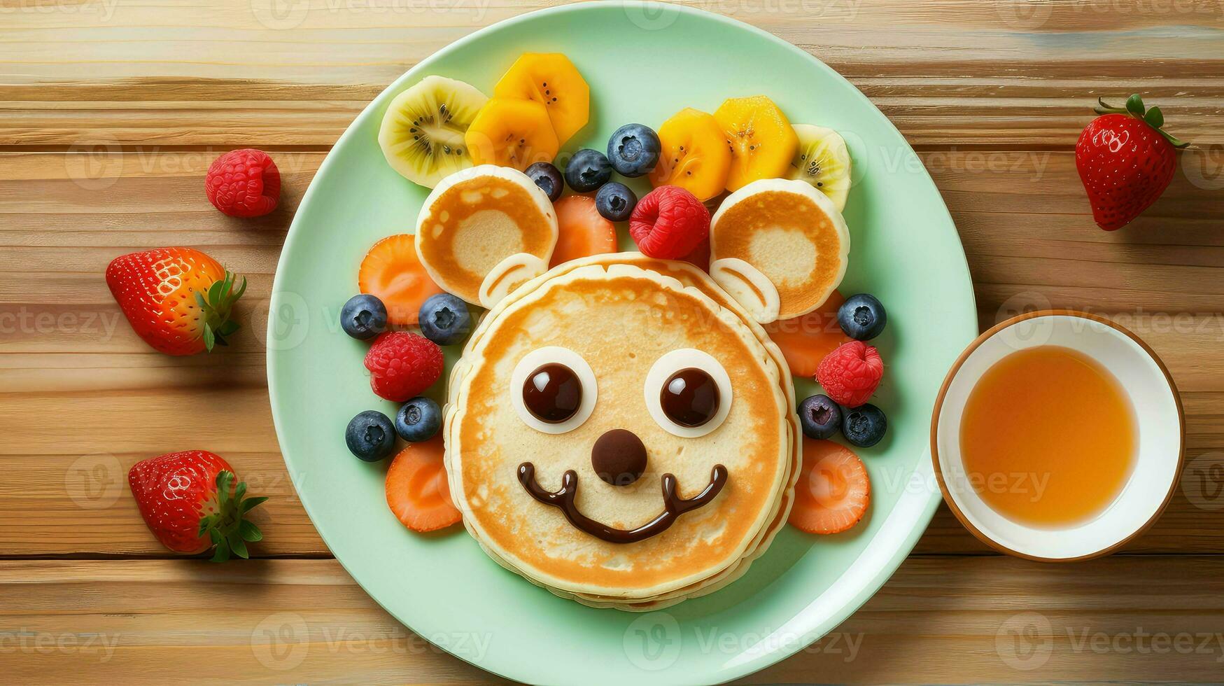 AI generated breakfast homemade pancake food photo